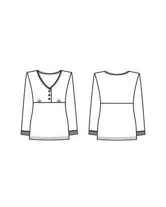 Выкройка: пижама (кофта) арт. ВКК-2616-1-ВП0378 Выкройка: пижама (кофта) арт. ВКК-2616-1-ВП0378