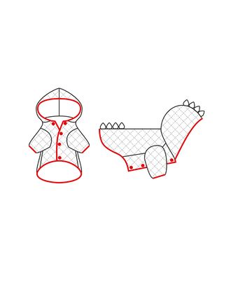 Купить Выкройки для собак мелкой породы Выкройка: куртка Р-03-1001 арт. ВКК-2521-1-ВП0292 оптом в Иваново