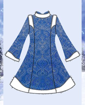 Выкройка: платье Снегурочки W-01-1001 арт. ВКК-2547-21-ВП0338 Выкройка: платье Снегурочки W-01-1001 арт. ВКК-2547-21-ВП0338