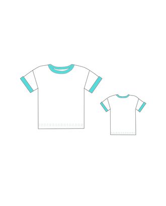 Купить Выкройки детской одежды для девочек Выкройка: футболка детская с отворотами арт. ВКК-2702-5-ВП0461 оптом в Усть-Каменогорске