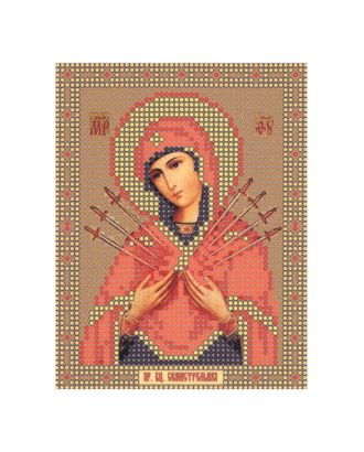 Рис. на ткани "Богородица Семистрельная" арт. ПВБ-88-1-16446 Рис. на ткани "Богородица Семистрельная" арт. ПВБ-88-1-16446