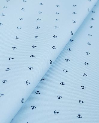 Купить Ткани рубашечные для школьной формы с узором морской Рубашка твил Якоря арт. РБ-72-1-20110.001 оптом в Гомеле