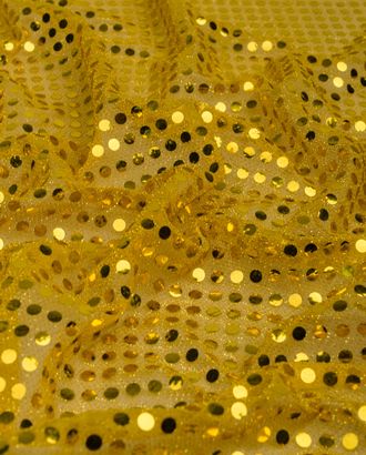 Купить Ткань Новый год пайеточная ткань желтого цвета из полиэстера Пайетка "Монетка" арт. ПАЙ-6-7-6288.013 оптом в Бресте