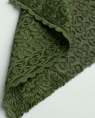 Купить Ткани для вечерних комбинезонов цвет зеленый Шифон-вышивка "Жаржет" арт. ШВ-10-3-20934.006 оптом в Бресте