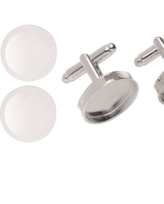 61633018 Запонки Cabochon, 2шт., серебристый цвет, d 18мм Glorex арт. АРС-4068-1-АРС0001079316 61633018 Запонки Cabochon, 2шт., серебристый цвет, d 18мм Glorex арт. АРС-4068-1-АРС0001079316