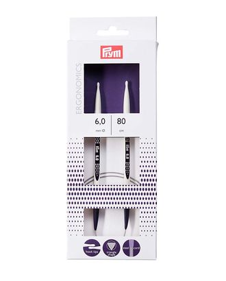 215808 Спицы круговые Ergonomics, 6мм/80 Prym арт. АРС-7483-1-АРС0001136984 215808 Спицы круговые Ergonomics, 6мм/80 Prym арт. АРС-7483-1-АРС0001136984