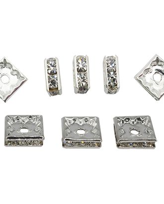 Рондель квадрат со стразами, 8*8mm (серебро) арт. АРС-7998-1-АРС0001147628 Рондель квадрат со стразами, 8*8mm (серебро) арт. АРС-7998-1-АРС0001147628