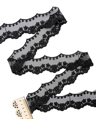 3AR077 Кружево матовое на сетке 4,5см*13,72м (черный) арт. АРС-10874-1-АРС0001186872 3AR077 Кружево матовое на сетке 4,5см*13,72м (черный) арт. АРС-10874-1-АРС0001186872
