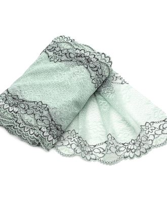 YG00322 Эластичное кружево 20 см*10 м (мятный/черный) арт. АРС-24261-1-АРС0001221660 YG00322 Эластичное кружево 20 см*10 м (мятный/черный) арт. АРС-24261-1-АРС0001221660