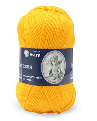 Пряжа Astra Premium 'Детская' 90гр. 270м (35% шерсть меринос, 65% акрил) (104 желтый) арт. АРС-25952-1-АРС0001231472 Пряжа Astra Premium 'Детская' 90гр. 270м (35% шерсть меринос, 65% акрил) (104 желтый) арт. АРС-25952-1-АРС0001231472