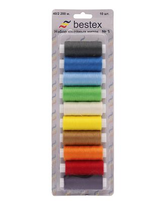 Набор ниток 40/2 200 м., Ассорти, упак./10 шт., Bestex (3) арт. АРС-32265-1-АРС0000913902 Набор ниток 40/2 200 м., Ассорти, упак./10 шт., Bestex (3) арт. АРС-32265-1-АРС0000913902