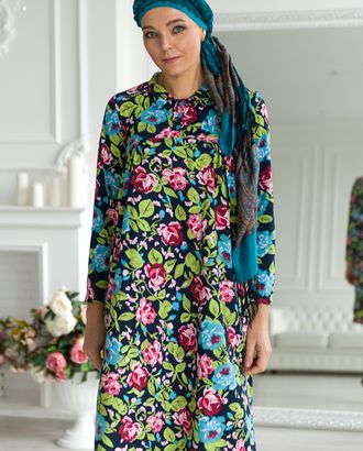 Купить Платье женское из кулирки Самира цветы на черном арт. АМД-2240-1-АМД17964918.00001 оптом в Гомеле