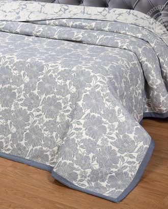 Покрывало жаккардовое танец цветов сине-серое 240*235 арт. АРТД-3315-1-АРТД0257747 Покрывало жаккардовое танец цветов сине-серое 240*235 арт. АРТД-3315-1-АРТД0257747