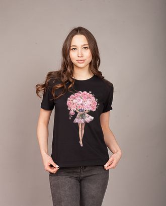 Футболка женская 1435 Букет черная арт. ЕЛИЗ-768-1-ЕЛИЗ0016395 Футболка женская 1435 Букет черная арт. ЕЛИЗ-768-1-ЕЛИЗ0016395
