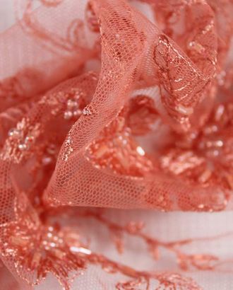 Купить Стеклярус на сетке с вышивкой цветочного дизайна розового цвета арт. ГТ-995-1-ГТ0027621 оптом в Новочеркасске
