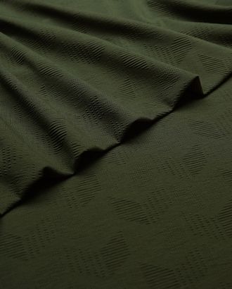 Плотный трикотаж текстурным рисунком шеврон цвета темный хаки арт. ГТ-5049-1-ГТ-36-6689-14-36-1 Плотный трикотаж текстурным рисунком шеврон цвета темный хаки арт. ГТ-5049-1-ГТ-36-6689-14-36-1