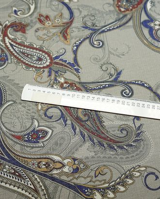 Двухсторонний трикотаж с рисунком Пейсли, на сером фоне арт. ГТ-5388-1-ГТ-36-7066-8-21-3 Двухсторонний трикотаж с рисунком Пейсли, на сером фоне арт. ГТ-5388-1-ГТ-36-7066-8-21-3