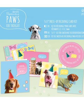 Набор для создания открыток "Paws for Thought", 4 дизайна открыток арт. ГЕЛ-11901-1-ГЕЛ0111740 Набор для создания открыток "Paws for Thought", 4 дизайна открыток арт. ГЕЛ-11901-1-ГЕЛ0111740