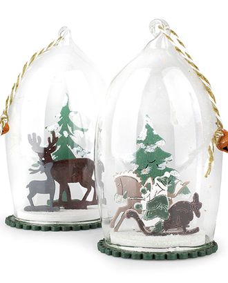 Клош с декором на подставке и подвесом, набор 2 шт арт. ГЕЛ-1503-1-ГЕЛ0128568 Клош с декором на подставке и подвесом, набор 2 шт арт. ГЕЛ-1503-1-ГЕЛ0128568