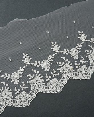 Вышивка на тюле, 85 мм, цвет белый арт. ГЕЛ-2289-1-ГЕЛ0157354 Вышивка на тюле, 85 мм, цвет белый арт. ГЕЛ-2289-1-ГЕЛ0157354