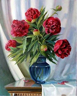 Картина стразами "Красные пионы" арт. ГЕЛ-10398-1-ГЕЛ0161485 Картина стразами "Красные пионы" арт. ГЕЛ-10398-1-ГЕЛ0161485