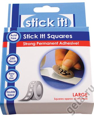 Клейкие квадраты на ленте, STICK IT, 15 мм, 250 шт арт. ГЕЛ-1061-1-ГЕЛ0053505 Клейкие квадраты на ленте, STICK IT, 15 мм, 250 шт арт. ГЕЛ-1061-1-ГЕЛ0053505