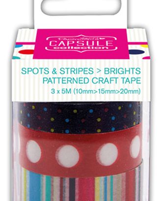 Лента клейкая декоративная с рисуком Spots & Stripes Brights арт. ГЕЛ-22729-1-ГЕЛ0069059 Лента клейкая декоративная с рисуком Spots & Stripes Brights арт. ГЕЛ-22729-1-ГЕЛ0069059