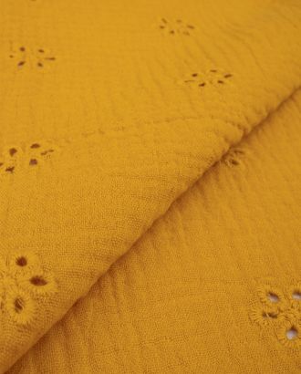 Купить Ткани плательные однотонные желтого цвета из Китая Муслин с вышивкой арт. ХМ-5-11-21554.011 оптом в Гомеле