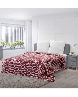 Плед TexRepublic Deco Lux Ромбы Фланель Евро Бордовый/белый арт. ТКТЛ-123-1-ТКТЛ0013648 Плед TexRepublic Deco Lux Ромбы Фланель Евро Бордовый/белый арт. ТКТЛ-123-1-ТКТЛ0013648