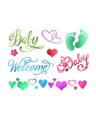 Купить Инструменты для рукоделия Трафарет "Baby Welcome" арт. ГЕЛ-15433-1-ГЕЛ0120812 оптом в Усть-Каменогорске