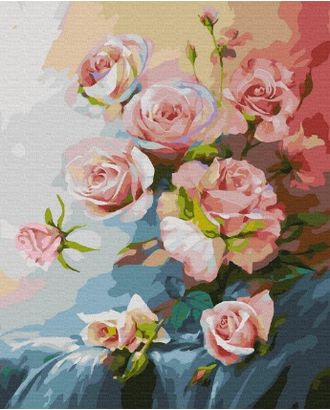 Купить Картина по номерам с цветной схемой на холсте Molly Романов Р. Розовое утро 40х50 см арт. МГ-112484-1-МГ1005299 оптом в Гомеле