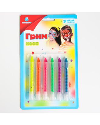 Купить Грим-карандаши для лица и тела, 6 неоновых цветов арт. СМЛ-125793-1-СМЛ0000150131 оптом в Гомеле
