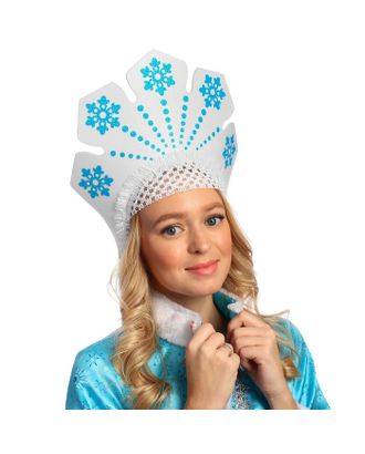 Купить Кокошники Кокошник "Вьюга" с голубыми снежинками арт. СМЛ-58972-1-СМЛ0003613307 оптом в Гомеле